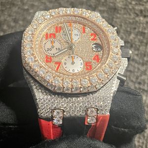 Designer Watch orologio 2023 Orologi diamanti di diamanti Moissanite passano test rosa in oro rosa in argento di qualità meccanica eta movimenti di lusso ghiacciato