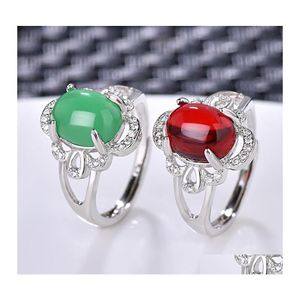 Solitaire Ring Emerald Rings Basit Minimalist Pembemsi Aksesuarlar Band Zarif Nişan Takı Drop Teslimat Dhkni