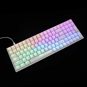 Teclados 120 keys abs Ansi ISO ISO 1,2 mm de leite em branco O perfil do OEM de neblina brilhar através do teclado para o teclado mecânico MX RGB GK61 96 84 68 108 87 T230215