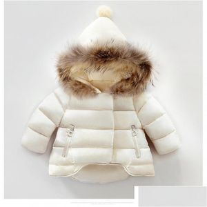 Down Coat Girls Cotton Warm Jacket For Baby Winter Fur Hooded Kids Outerwear Children Clothing Toddler Girl Jackets 813 V2 Drop Deli Dhzox