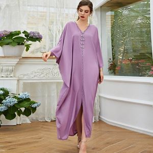 Casual Dresses Purple African For Women 2023 Dashiki Autumn Spring Maxi Dress Ladies Traditionella kläder Fairy Muslim Abaya