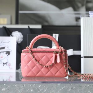 10A Mirror quality Sheepskin Cosmetic Bags Small Vanity Case Women Luxury Designer Handbag With Box