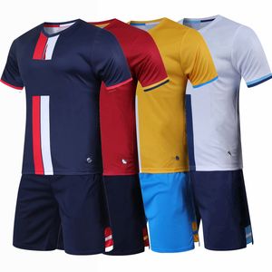 Outdoor T-Shirts Kids Soccer Jersey Set Adult Football Jersey Tracksuit Men Kids Soccer Training Suit Short Football Sport Kit Uniform Print 230215