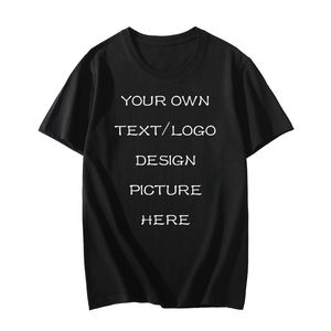 Custom Made Men's 100% Cotton T-Shirt New Fashion Style Big Size Personalized Print On Demand Tops Tees With Own Design Hfcmt052