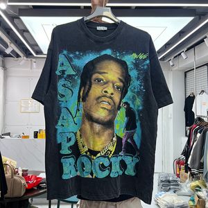 Rocky Tees T-Shirts Herren Baumwollhemd Kleidung Shorts Ärmel Kleidung Suprior Hip Hop Bedruckte T-Shirts Echte Bilder