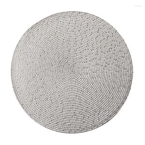 TABELA MATS DISCACOTES Coasters de tigela de disco não deslize decoração de decoração à prova d'água Round Weave Placemat Fashion PP Dining tapete