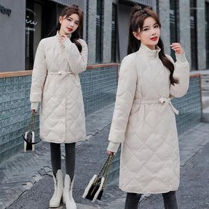 Women's Trench Coats Winter Coat Women Parkas Thicker Warm Plaid Bubble Korean Puffer Jacket Fashion Outwear Insulation Drop