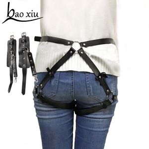 Belts Vintage Sexy Women Adjustable Leather Bowknot Belts Body Bondage Cage Punk Sculpting Harness Waistband Straps Accessories 230214