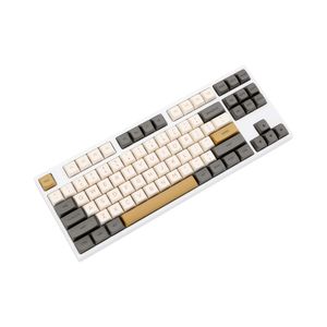Keyboards XDA V2 Dim Light Dye Sub Keycap Set thick PBT for keyboard 87 tkl 104 ansi xd64 bm60 xd68 bm65 bm68 Japanese RU White Shimmer T230215