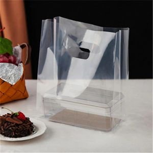 ハンドルプラスチック製のショッピングバッグスーパーマーケットパッキングバッグパーティー用品付きの透明なビニール袋