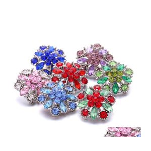 CLASPS HOOKS POCHOTHERSALE RHINESTONE 18mm Snap Button Flower Clasp Metal Zircon Charms f￶r Snaps smycken Resultat Fabriksleverant￶rer D DHNCB