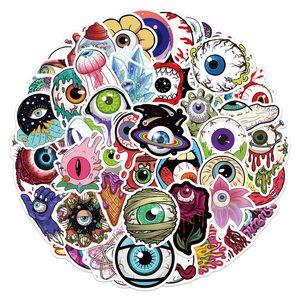 52Pcs Cool Horror Eyeball Stickers Halloween Terror Eye Pupil Graffiti Kids Toy Skateboard car Motorcycle Bicycle Sticker Decals