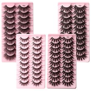 3D-Faux-Nerzwimpern, 10 Paar, falsche Wimpern, natürlich, dünn, voll, dick, lange Wimpernverlängerung, weich, bequem, wiederverwendbar, Make-up