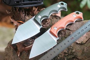 1st M6695 Survival Straight Knife 14C28N Satin Tanto Blade Full Tang Flax Handle Outdoor Camping Handing Hunting Fixed Blade Knives With Kydex