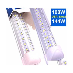 LED -r￶r 8ft Shop Light Fixture 8 Foot T8 Integrated Tube L￤nkbara BBS f￶r garage lager V Form Clear Lens 25 Pack High Output DHJC8