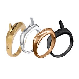 Titanium Steel Niewidoczny Pierścień Samoobrony Prosty ukryte ostrze samoponorbowane Regresowane otwarte pierścienie modne mężczyźni i dan damski