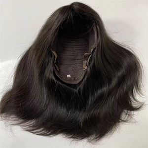 Parrucca kosher superiore in seta 4x4 capelli umani vergini brasiliani diritti serici # 1B parrucche ebraiche di colore nero per donna