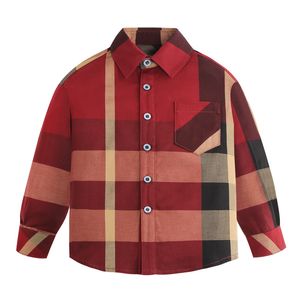 Boys' Long Sleeve Plaid Cotton Shirt - Casual Toddler & Kids Top for Spring/Fall, Sizes 2-8 Years