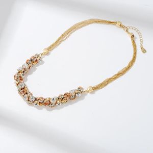 Carker Exagerado Super Flash Rhinestone Metal Bone Chain Fashion Star Street Show Banquet Colar