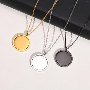 Pendant Necklaces Free Custom Round Pendants For Men Chic Chains Stainless Steel Minimalist Memorial Dainty Jewelry