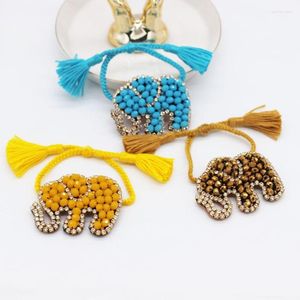 Charm Bracelets Fashion Temperament Personality Exaggerated Elephant Bracelet Bohemian Rhinestone Mizhu 533