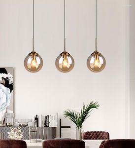 Pendant Lamps Vintage Ball Glass Light Industrial Style Lampshade With Adjustable Cord Length For Kitchen Island Dining Room