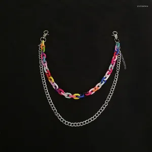 Łańcuchy kolorowy plastikowy metalowy łańcuch Odłączany talia żeńskie śliczne spódnice w stylu harajuku mogą być używane jako naszyjnik