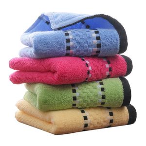 Towel T098A 2023 Water Absorbent Small Gift Cotton Home Pink Yellow Green Blue Plaid Hair Face