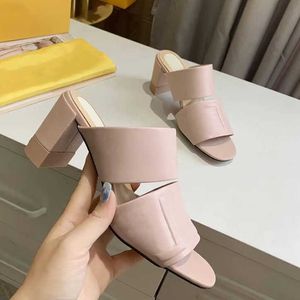 2023 Women Dress Shoes High Heels Slides With Wide Double Band Women Designer Sandals 65mm High Heels Ladies Lettering Sandal Summer Fashion Shoe With Box NO272