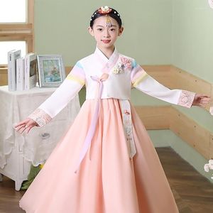 Clothing Sets Creative Ancient Korean Hanbok Girls National Costume Student Performance Embroidery Flower Baby Festival LC044