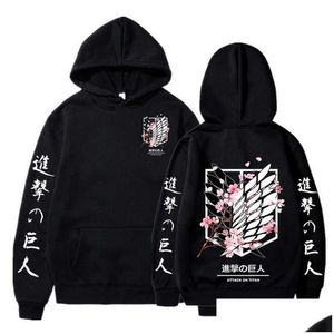 Männer Hoodies Sweatshirts Japanische Grafik Männer Angriff Auf Titan Drucken Plover Sweatshirt Harajuku Kleidung Uni Männlich Drop Lieferung App Dhkfq