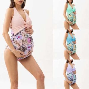 الطباعة متعددة الألوان سيامي المحافظة بالإضافة إلى ملابس السباحة الحجم للأمومة