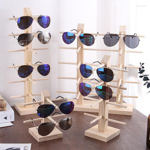 Haken Multi Schichten Holz Sonnenbrille Display Rack Regal Brillen Show Stand Schmuck Halter Für Paare Gläser Vitrine WF