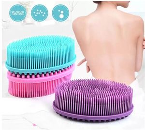 Silicone Body Brush Baby Shower Sponge Dry Massager Bath Towel for Body Bast Silicone Body Scrubber Back Scrubber DF053