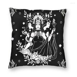 Cuscino hekate triplo dea copertura 45x45 casa decorativa stampa 3d goth occulta halloween witch tipt cast per divano