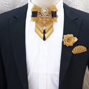 Bow Ties Luxury Bow Tie Brooch Pocket Pocket Pمن مجموعة من الرجال هدية المجوهرات المتطورة الأزياء