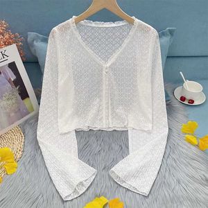 Outdoor T-Shirts Women Thin Coat Casual Summer Jacket Sun Protection Clothes Female Cardigan Shirt Lace Tops Blouse For Woman Covers Blusa J230214