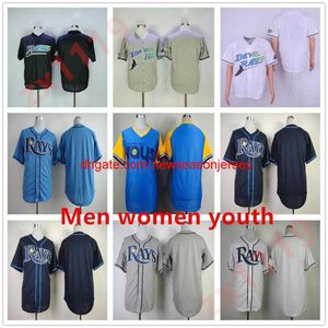 Retro Baseball 3 Evan Longoria Jersey 13 Carl Crawford 29 Fred McGriff 66 Don Zimmer 19 Aubrey Huff 1988 Vintage Błęki Biały Grey Emetre