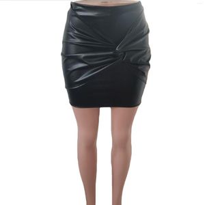 Skirts Women Streetwear Sexy Bodycon PU Leather High Waist Mini Skirt Lady Office Short Pencil Clubwear Miniskirts