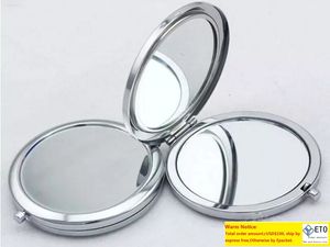 50pcslot Fast Shipping Women Lady Girl Mini Beauty Metal Make Up Cosmetic Makeup Round Mirror Silver