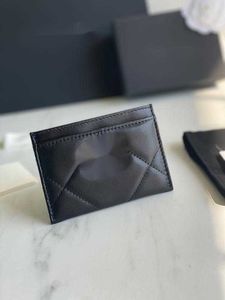 Lyxvarumärke Design Letter CC Korta plånböcker AP1167 Plaid kedja Wallet Lambskin Women's Le Boy Pocket Real Leather Zipper Card Pack Coin Purse Clutch