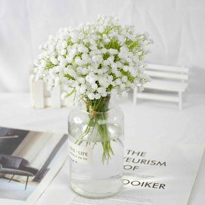 Dekoratif çiçekler 19cm yapay çingene beyaz bebekler nefes kafaları düğün gelini buket doğum günü partisi ev bahçe dekor sahte çiçek