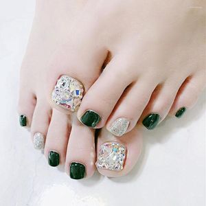 False Nails 24st Toe Fake Set Designs Glitter Diamond Nail Art Accessories Foot Supplies for Professionals