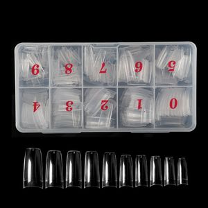 False unhas 500pcs dicas transparentes meias/tampa completa da capa francesa Fake Nail Art Artificial acr￭lico gel UV 10 Tamanho