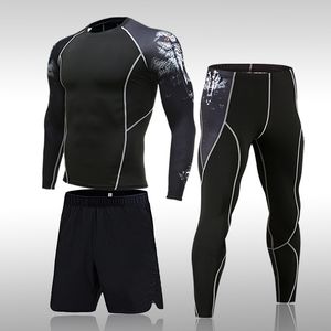 Męskie dresy dla mężczyzn Kompresja sportowa Szybkie suszenie pocenie się Fitness Zestaw MMA Rashguard Mężczyzna Sportswear Jogging Ubrania 230215