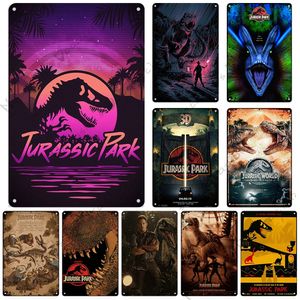 Dinosaur Park art painting Classic Movie Metal Tin Sign Bar Cafe Retro Wall Plate Metal Plaque Rusty Metal Signs Industrial Decor Metal Plate Size 30X20CM w02