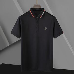 Herren Polos T-Shirt Modedesigner Poloshirt Herren Kurzarm Schwarzes, rotes, weißes und blaues Baumwollhemd GRÖSSE M--3XL