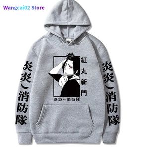 Herren Hoodies Sweatshirts Fire Force Anime Hoodie Pullover Tops Langarm Fire Force Mann und Frau Tücher 021523H