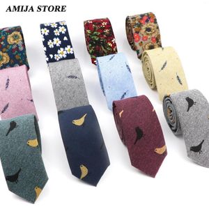 Pajaritas Linda corbata de algodón de dibujos animados para hombres y mujeres pluma pájaro corbata boda negocios Casual hombre corbatas flor corbata uso diario