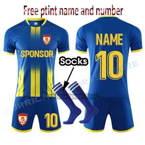 Outdoor T-Shirts Custom Kid Men Soccer Jersey Set Uniforms kit Jersey football Child Adult Tracksuit football shirt suit uniform 3XS-3XL 230215